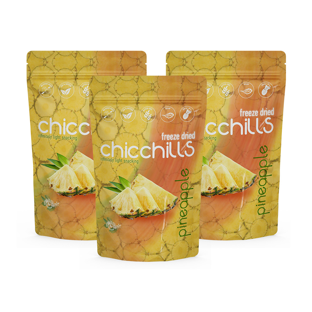 Chicchills Ananas - Dondurularak Kurutulmuş Ananas 20g x 3