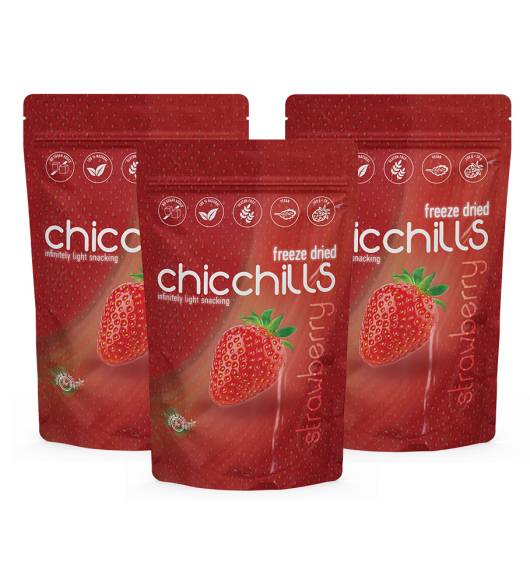 Chicchills Çilek- Dondurularak Kurutulmuş Çilek 15g x 3